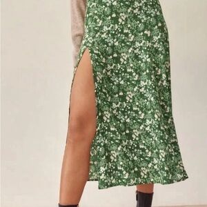 Reformation floral skirt with slit